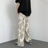 Hearujoy Corduroy Wide Pants Men Fashion Letters Baggy Straight Trousers Oversized Casual Bottoms Ins Vintage Male Y2K Clothes Streetwear